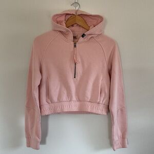 Gymshark Womens Sz M Training Fleece Cropped Hoodie Pink Half Zip Gorpcore